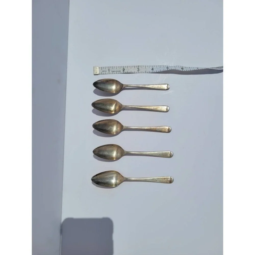 Vintage Set of 5 EPNS Sheffield England Serrated Tip Normcore Grapefruit‎ Spoons